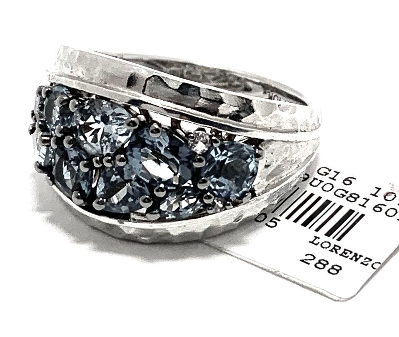 Colore SG Lorenzo 18k White Gold & .925 Sterling Silver 2.61ctw Genuine London Blue Topaz Ring