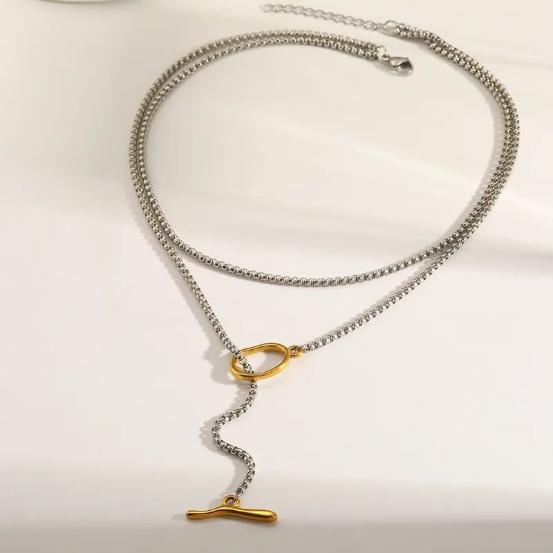 Designer Inspired  18k Two Tone Gold Overlay  Necklace