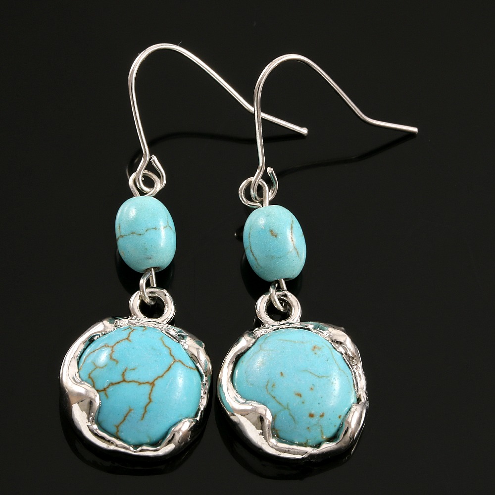 Designer Pressed Turquoise Earrings Property Room Designer Pressed Turquoise Earrings