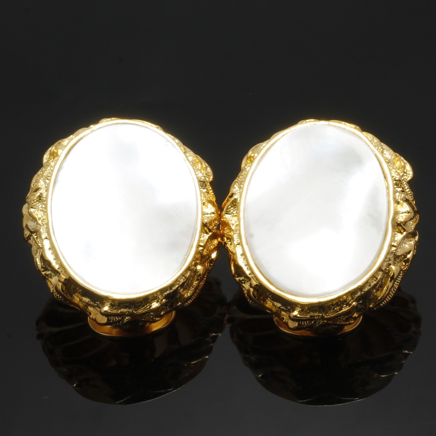 Genuine Mother of Pearl "Giovanni" Clip On Earrings Property Room