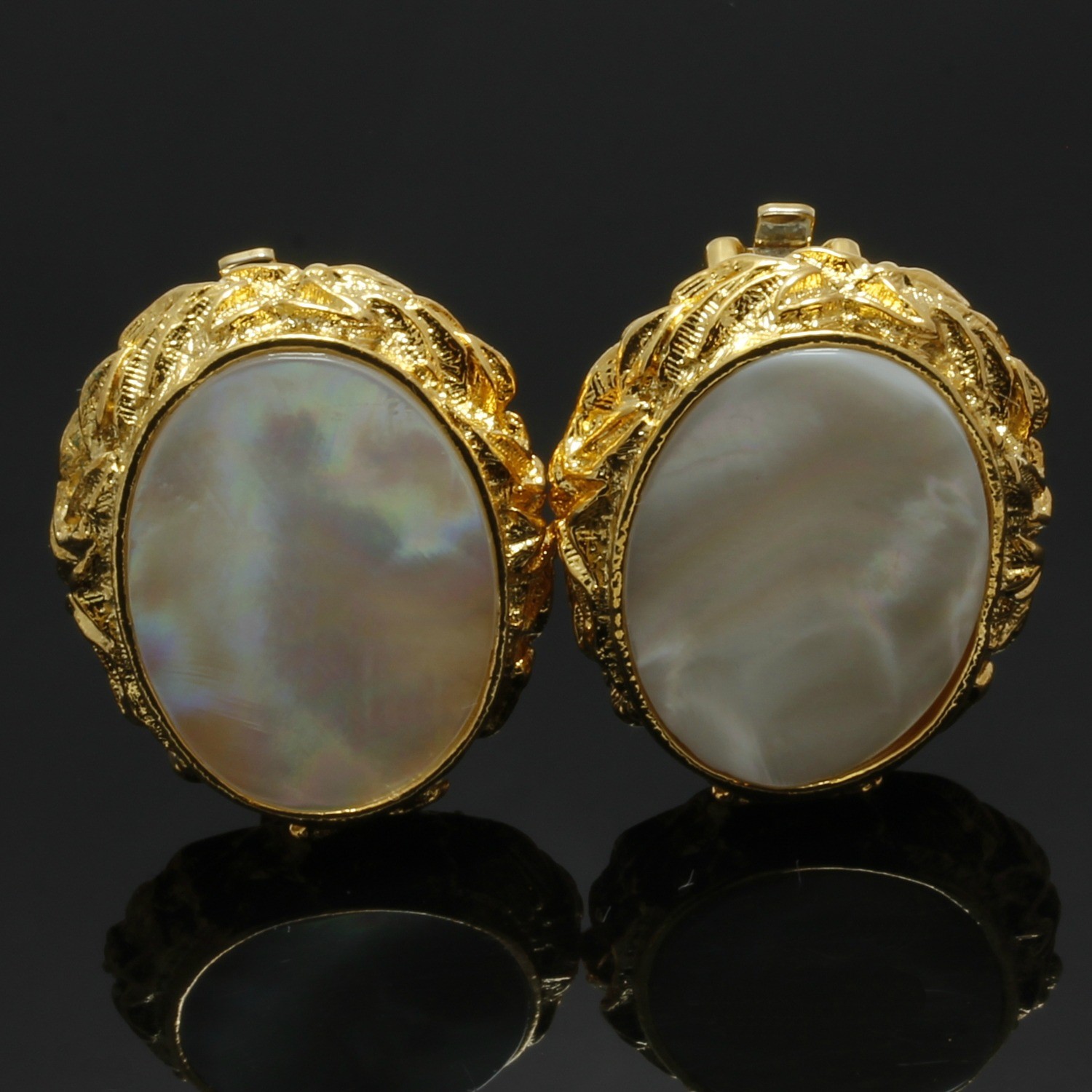 Genuine Mother of Pearl "Giovanni" Clip On Earrings Property Room