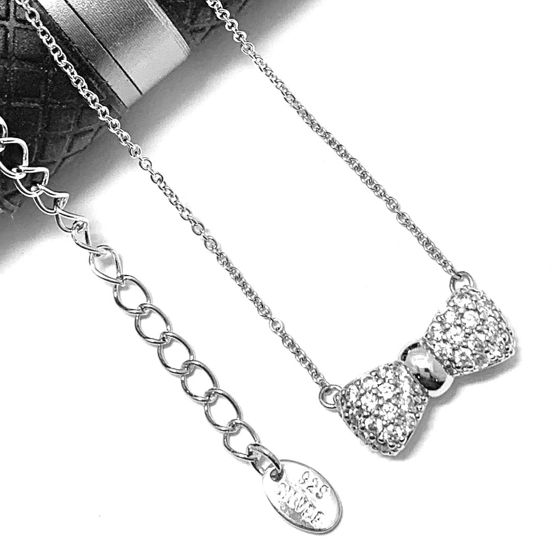 LASSAIRE .925 Sterling Silver 1.00ctw Simulated Diamond Necklace