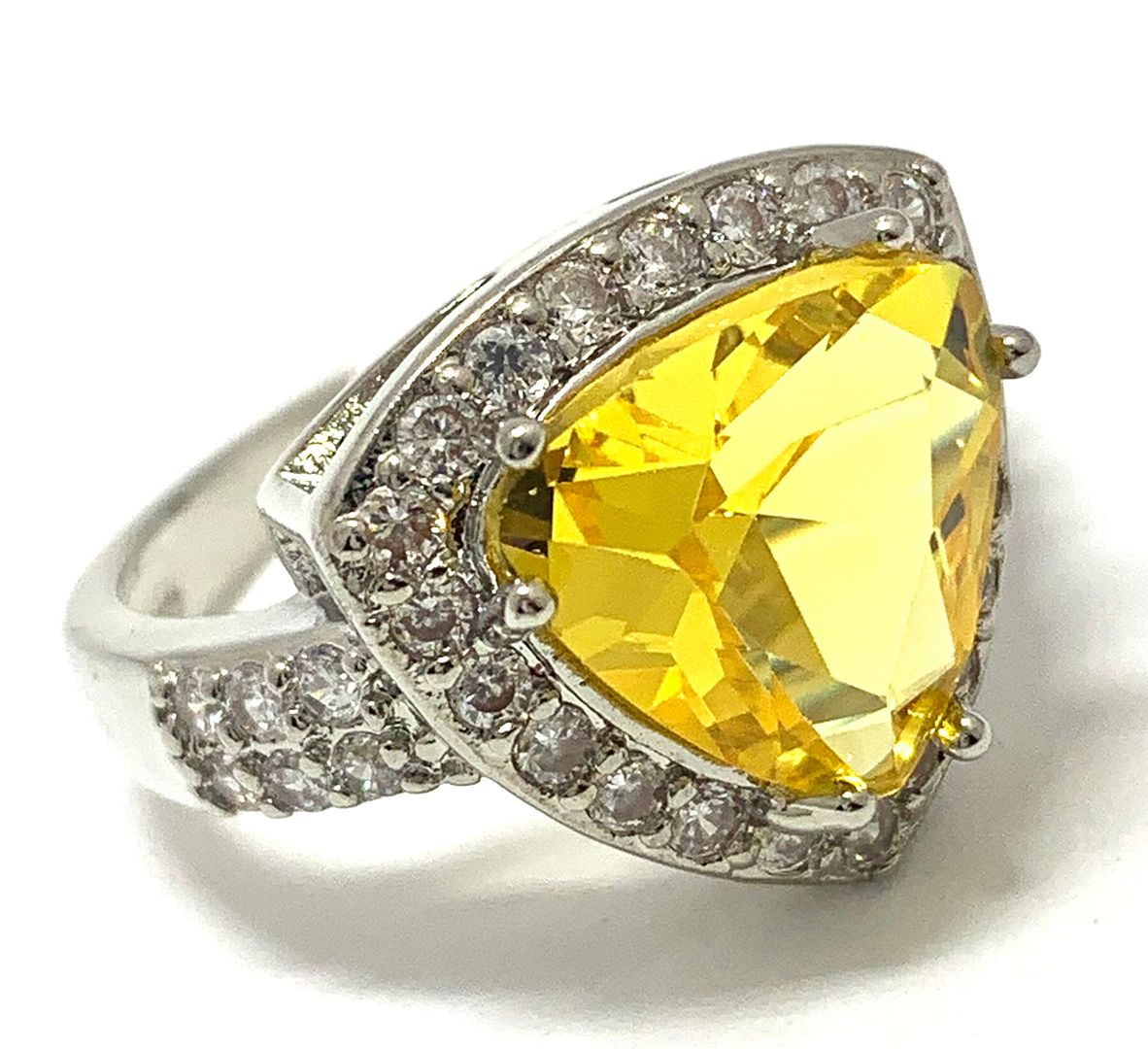 Modern Design 10.50ctw Citrine & Diamonique Diamond Ring