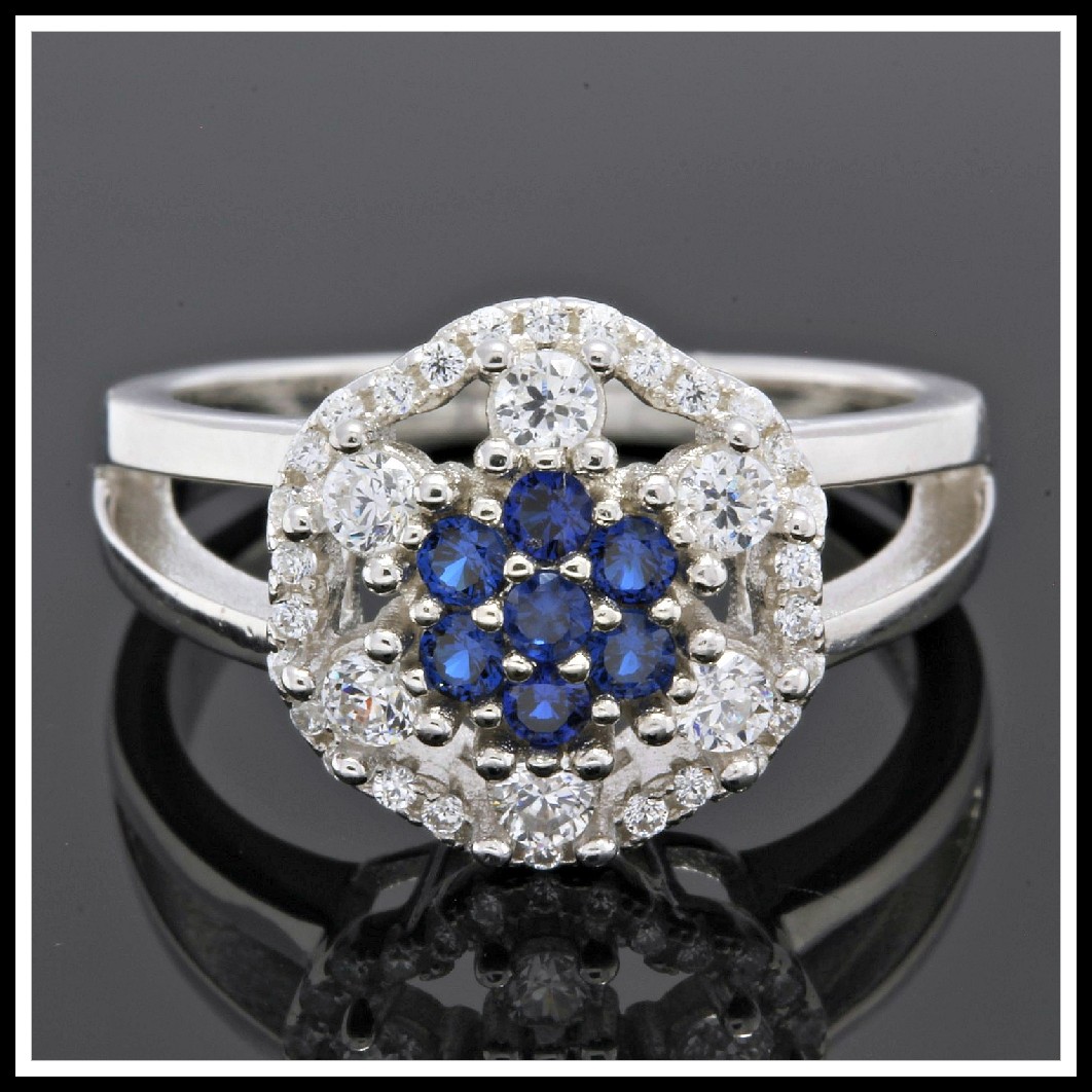Silvershake Celtic Knot Ring - Genuine White Topaz In White Gold Plated 925 Sterling Silver, Size 7.5