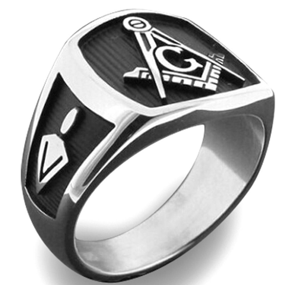 Special Design 18k Gold Overlay Unisex Ring Size 10 Masonic