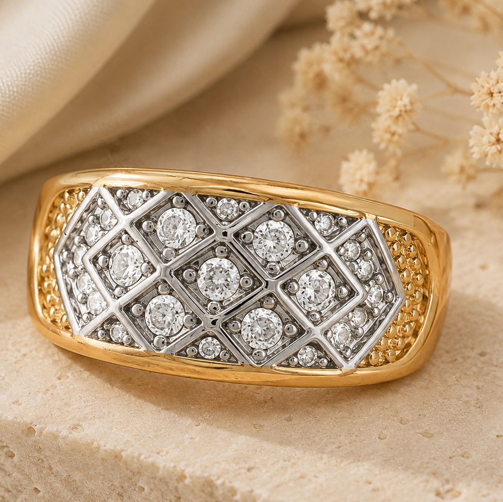 sz8 2.85 CTW Diamonique Diamond Ring / Band 14k Gold Ovr