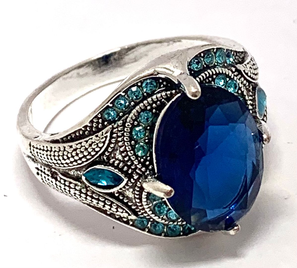 Unisex 11.50ctw Sapphire & Blue Topaz Unisex Statement Ring sz10