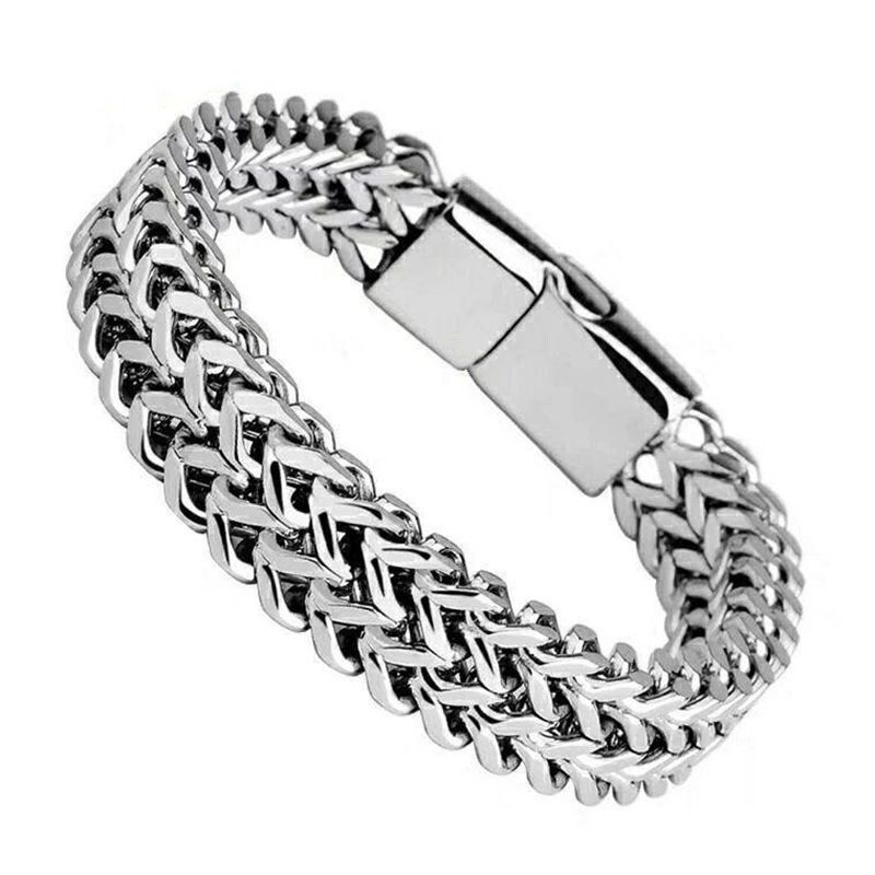 Unisex Double Chain Bracelet 8" Long