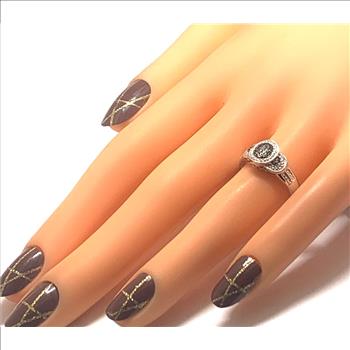 0.01ctw Genuine Diamond 18k White Gold Overlay Modern Design Ring