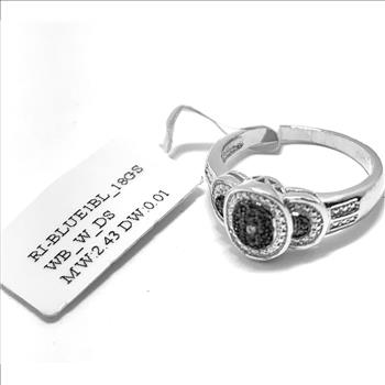 0.01ctw Genuine Diamond 18k White Gold Overlay Modern Design Ring