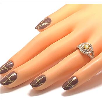 1.00ctw Citrine & Diamonique Diamond Ring