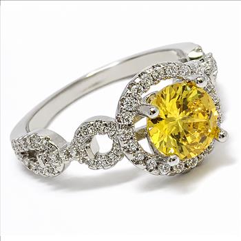 1.00ctw Citrine & Diamonique Diamond Ring