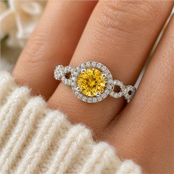 1.00ctw Citrine & Diamonique Diamond Ring