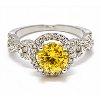 1.00ctw Citrine & Diamonique Diamond Ring
