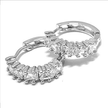 1.00ctw  Diamonique Diamond Hoop Earrings