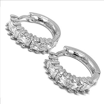 1.00ctw  Diamonique Diamond Hoop Earrings