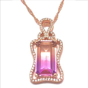 16.00ctw Ametrine & CZ Fancy Necklace