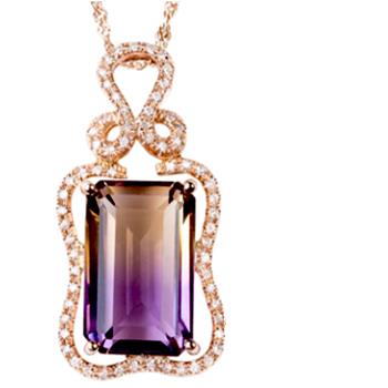 16.00ctw Ametrine & CZ Fancy Necklace