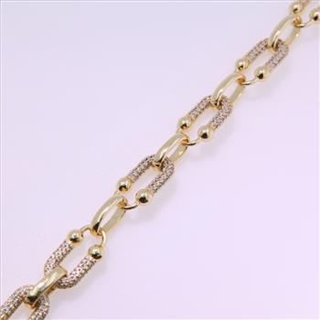 16.6 gram 0.75ctw Diamonique Diamond Fancy Link Bracelet