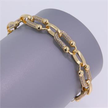 16.6 gram 0.75ctw Diamonique Diamond Fancy Link Bracelet