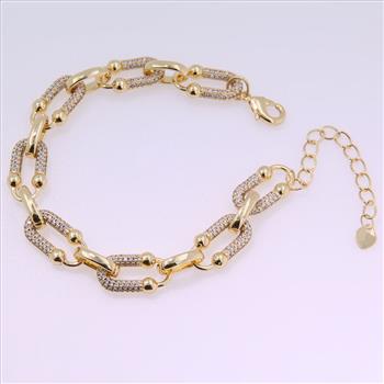 16.6 gram 0.75ctw Diamonique Diamond Fancy Link Bracelet