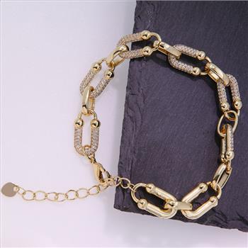 16.6 gram 0.75ctw Diamonique Diamond Fancy Link Bracelet