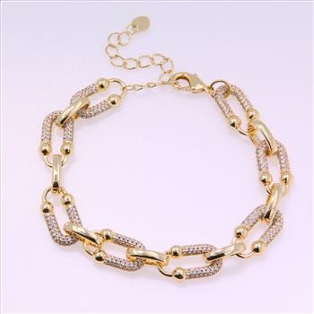 16.6 gram 0.75ctw Diamonique Diamond Fancy Link Bracelet