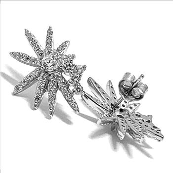 18k Gold & .925 Sterling Silver 1.00ctw Diamonique Diamond Stud Earrings