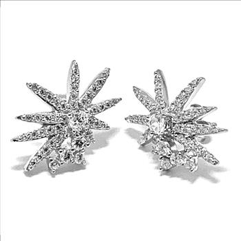 18k Gold & .925 Sterling Silver 1.00ctw Diamonique Diamond Stud Earrings
