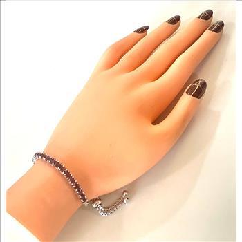 18k Gold Overlay 2.00ctw Amethyst Adjustable Tennis Bracelet