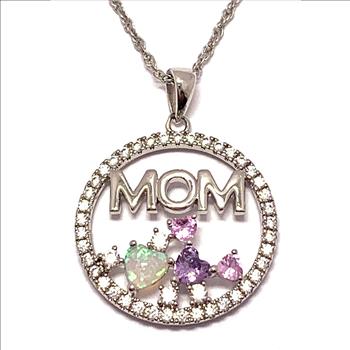 18k Gold Overlay 2.00ctw Multicolor Stones & Diamonique Diamond   Necklace