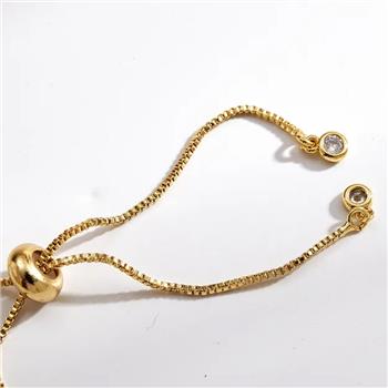 18K Gold Overlay 5.00ctw Multicolor Stones Adjustable 7”-9” Long Bracelet