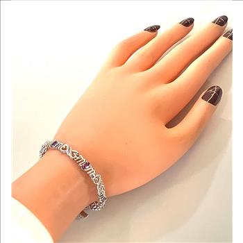 18k Gold Overlay 8.50ctw Amethyst & Diamonique Diamond Tennis Bracelet