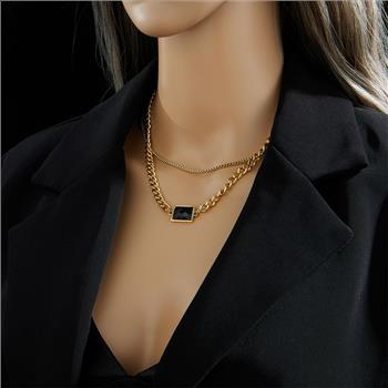 29.2 gram 15X10mm Black Spinel Necklace