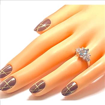 3.00ctw Diamonique Diamond & Blue Topaz Ring 6.5