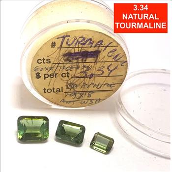 $345 Retail Lot of 3.34 ctw Natural  Brazilian Tourmaline Loose Gemstone 3-5-7mm