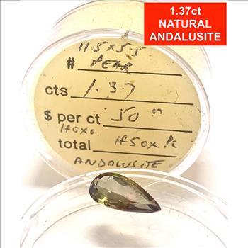 $375 Retail 1.36ctw Natural  Brazilian Andalusite Loose Gemstone 11.5X5.5mm