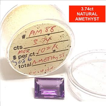 $385 Retail 3.74ctw Natural  Brazilian Amethyst Loose Gemstone 11X7mm
