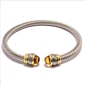 4.00ctw Citrine Cable Bangle Bracelet