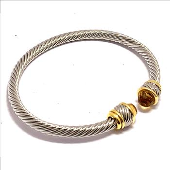 4.00ctw Citrine Cable Bangle Bracelet