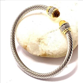 4.00ctw Citrine Cable Bangle Bracelet