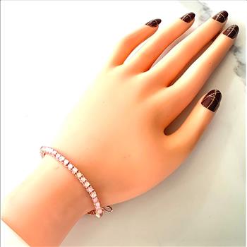 4.00ctw Pink Opal Tennis Bracelet