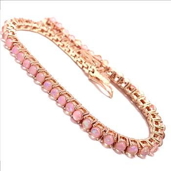 4.00ctw Pink Opal Tennis Bracelet
