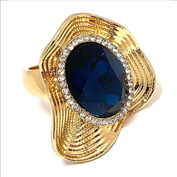 45.50ctw Sapphire & Diamonique Diamond Large Ring