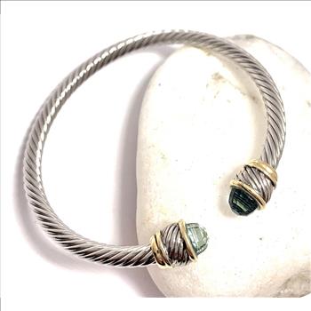 5.00ctw Blue Topaz Cable Bangle Bracelet