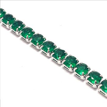 6.00ctw Emerald Tennis Bracelet 7.5” Long