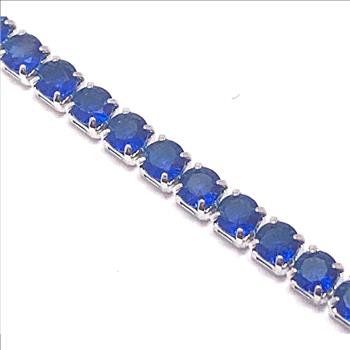 6.00ctw Sapphire Tennis Bracelet 7.5” Long