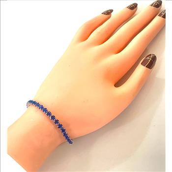 6.00ctw Sapphire Tennis Bracelet 7.5” Long