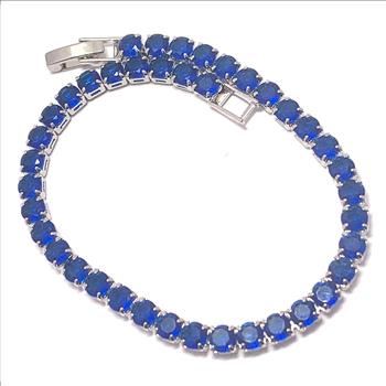 6.00ctw Sapphire Tennis Bracelet 7.5” Long