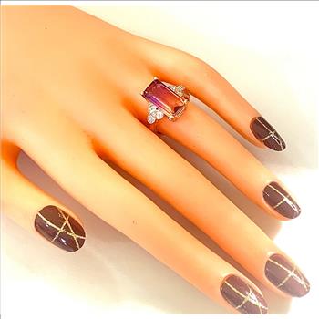 8.10ctw Ametrine & CZ Fancy Ring Size 7